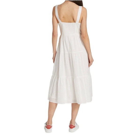 Rails White Violet Tiered Cotton Voile Midi Dress - Picture 5 of 16